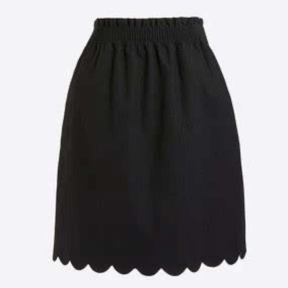 NWT J. Crew black scalloped sidewalk skirt Size 16